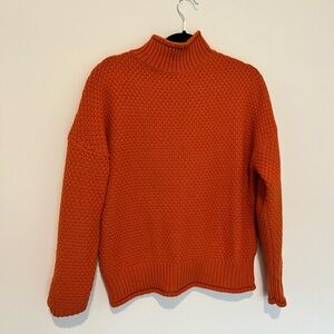 Vibrant Orange Turtleneck Sweater